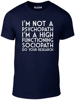 Es m Nav Psychopath Vīriešu T Krekls Crazy Smieklīgi Sociopath Neērts Psiho