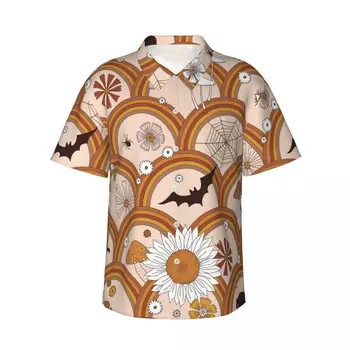 Sēnes 3d Drukas Havaju Krekls, Vīriešu Apģērbu, Zaudēt Elpojošs Vīriešu Krekli Vasaras Vīriešu Krekls, Vīriešu Apģērbs ar Īsām Piedurknēm