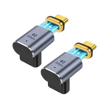 2 GAB USB C Magnētiskie Adapteri 40Gbps, 24 Pin USB Adapteris,PD100W ,8K@60Hz,Tipa-C Paplašinātāju, Tvaika Klāja,MacBook,Galaxy
