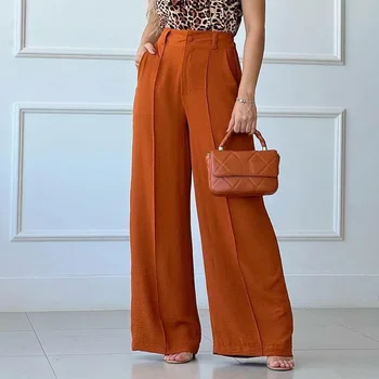 Vasaras Plaša Kāju Bikses Sievietēm Cietā Zaudēt Kroku Modes Universāls Ikdienas Bikses 2023 Jaunu Y2k Drēbes Streetwear Sieviete